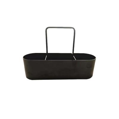 Custom Heavy-Duty Metal Sink Organizer Black Multi-Purpose Storage Basket for Kitchen and Bath Produttore